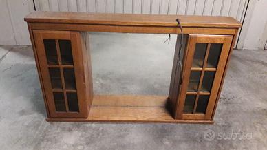 Specchiera da bagno in legno con ante e ripiani