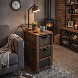 Mobiletto Industriale Officina Vintage Metallo 