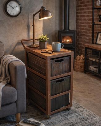 Mobiletto Industriale Officina Vintage Metallo 