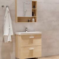 Mobile bagno con lavabo e specchio contenitore 