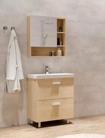 Mobile bagno con lavabo e specchio contenitore 