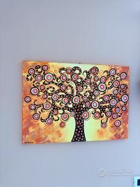 Dipinto albero della vita con swarosky