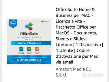 Pacchetto office perpetuo per Mac