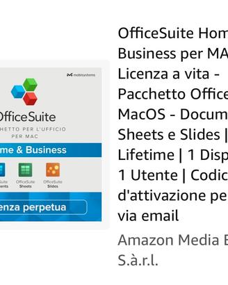 Pacchetto office perpetuo per Mac