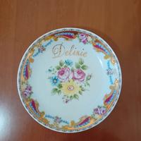 piatto fondo Limoges vintage decorato a mano