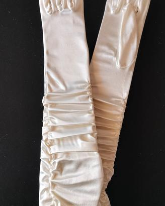 Guanti da sposa panna