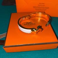 bracciale hermès clic H bianco nuovo con cartellin