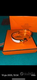 bracciale hermès clic H bianco nuovo con cartellin