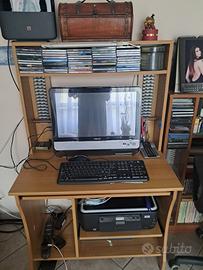 Computer asus, scrivania, stampante