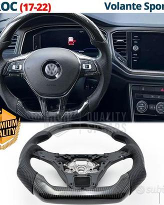 VOLANTE Sportivo Per VW T-Roc in Carbonio e Pelle