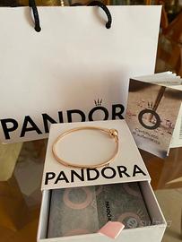 Bracciale pandora in maglia snake ORO ROSA nuovo