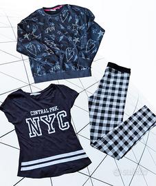 Set leggings + tshirt + felpa nuovi