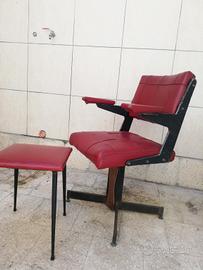 sedia con sgabello anni 60