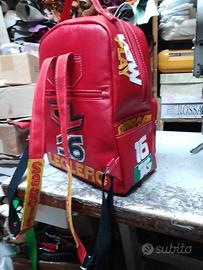zaino in pelle rosso