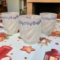 Set 3 Bicchieri Vintage in Vetro Satinato