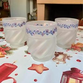 Set 3 Bicchieri Vintage in Vetro Satinato