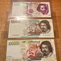 LOTTO DI TRE BANCONOTE FIOR DI STAMPA