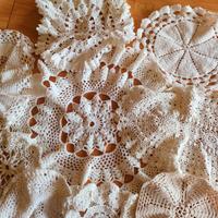 lotto 10 centrini artigianali lavorazione suore