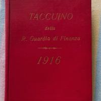 taccuino della guardia di finanza del 1916