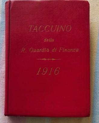taccuino della guardia di finanza del 1916
