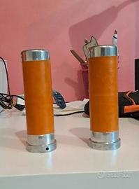 Manopole moto in acciaio e VERA PELLE