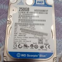 Hard disk 250 GB per portatile