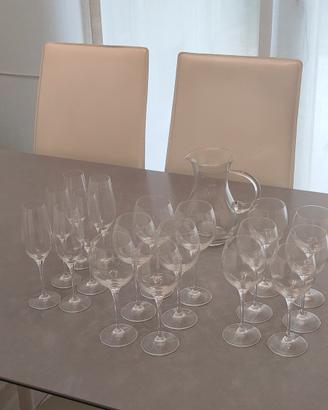 calici 18 vetro murano con caraffa
