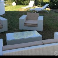 Divano rattan bianco