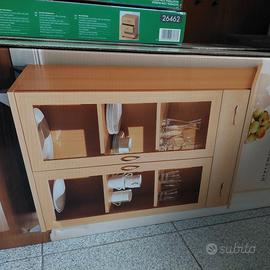 Mobiletti libreria con vetrina e cassetti