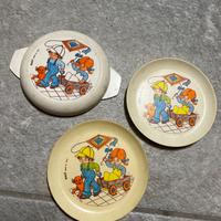 Set cucina piatti pentola Suci Anni 70 vintage