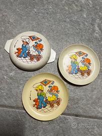 Set cucina piatti pentola Suci Anni 70 vintage