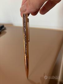 Penna a sfera swarovski color oro/bronzo