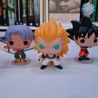 funko pop goku, vegeta, goten trunks e gotens