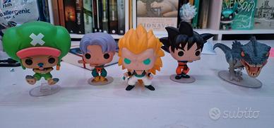 funko pop goku, vegeta, goten trunks e gotens