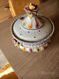 fioriera /porta biscotti in ceramica