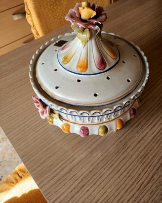 fioriera /porta biscotti in ceramica