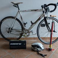 bici Look carbonio + scarpette + casco + pompa