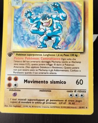 carta Pokemon Machamp Holo prima edizione 