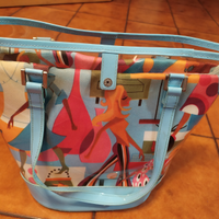 Borsa in tessuto e pvc trasparente