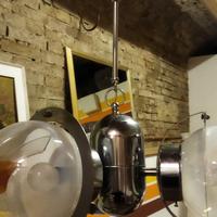 lampadario anni 70 space age cromo