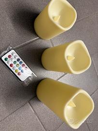 Set 3 candele led con telecomando