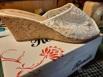 ciabatte bianche in pizzo 