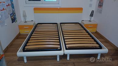 Cameretta ragazzi 2 letti 2 comodini cassettiera