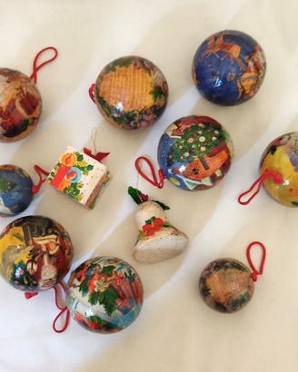 11 palline di natale realizzate con carte vintage