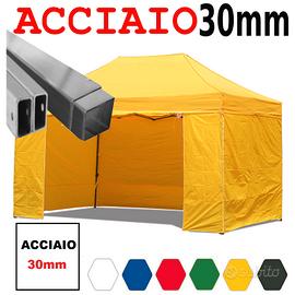Gazebo 4,5x3 mercato impermeabile pvc telo giallo