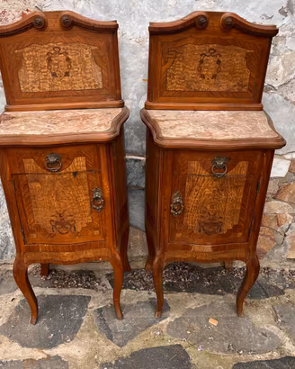 Coppia antichi comodini epoca Liberty
