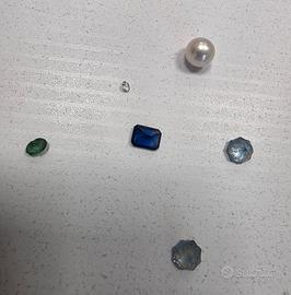 PIETRE PREZIOSE  perla zaffiro brillante 