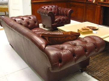DIVANO+ DUE POLTRONE CHESTER ORIGINALE INGLESE