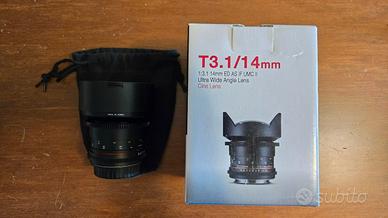 SAMYANG 14mm T3.1 ED AS IF UMC II - Ottica Cine, A