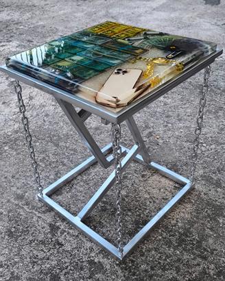 Tavolo artigianale in resina epossidica